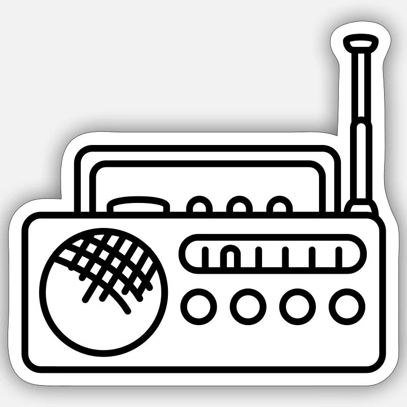 Radio - Sticker size S (10 x 10 cm) - white matte