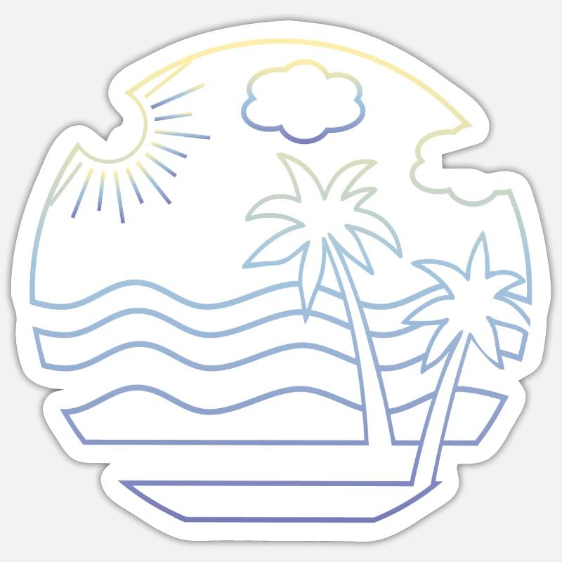 Beach - Sticker size S (10 x 10 cm) - white matte