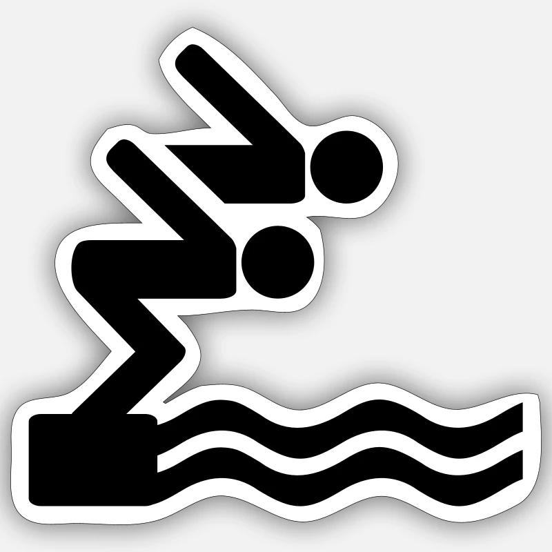 Nager - Sticker taille S (10 x 10 cm) - blanc mat