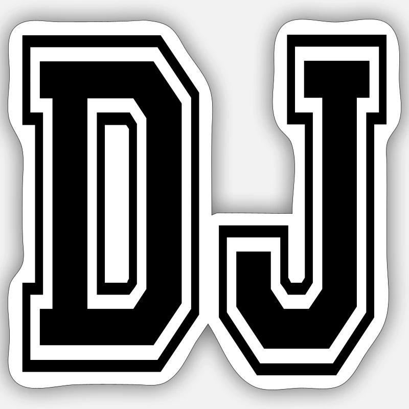 DJ - Sticker taille S (10 x 10 cm) - blanc mat