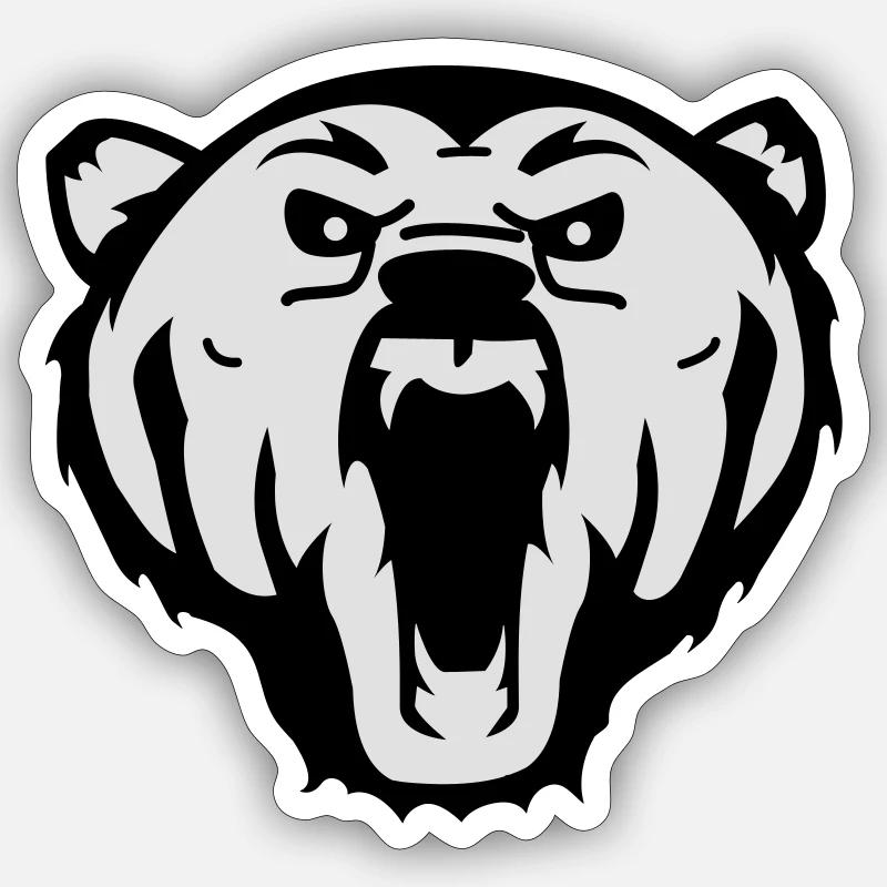 bear grizzly - Sticker size S (10 x 10 cm) - white matte
