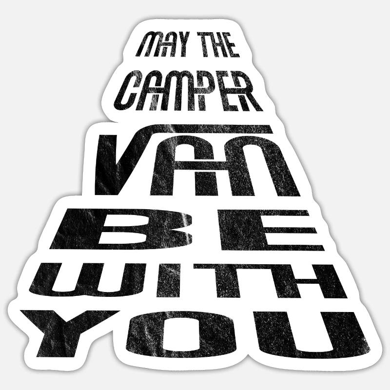 Camping bus camper van camper sjov gave - Sticker størrelse S (10 x 10 cm) - mat hvid