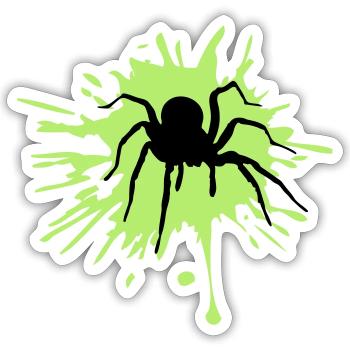 araignée araignée blob graffiti gouttes couleur b - Sticker taille S (10 x 10 cm) - blanc mat - Devant
