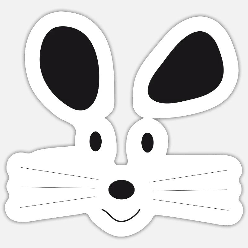 Joli visage de souris comme une idée de cadeau de souris - Sticker taille S (10 x 10 cm) - blanc mat