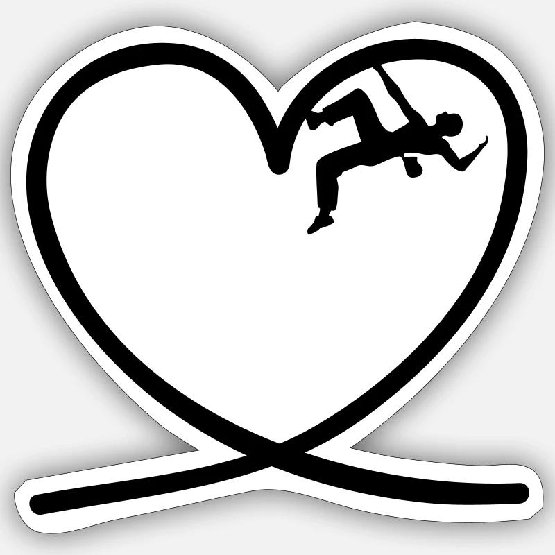 I love climbing - Sticker taille S (10 x 10 cm) - blanc mat
