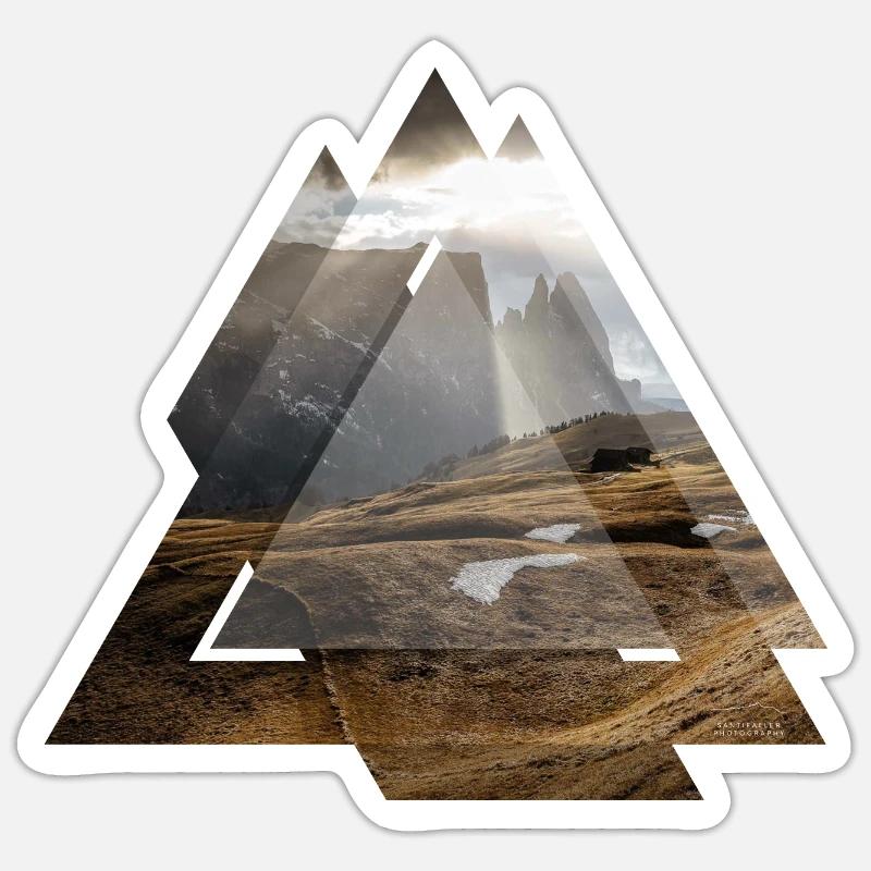 Triangle geometry landscape Dolomites - Sticker size S (10 x 10 cm) - white matte