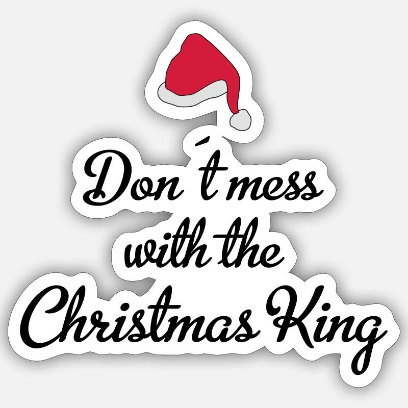 noël roi - Sticker taille S (10 x 10 cm) - blanc mat