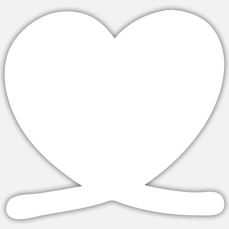 I love Ski - Sticker taille S (10 x 10 cm) - blanc mat
