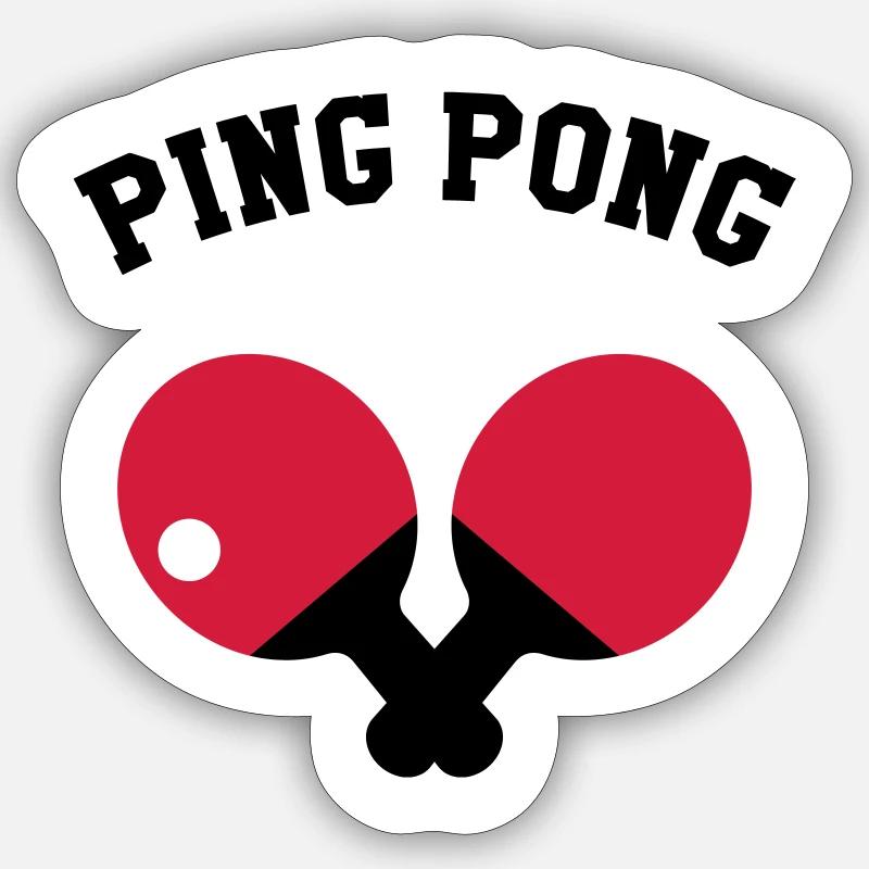 Ping Pong - Sticker taille S (10 x 10 cm) - blanc mat