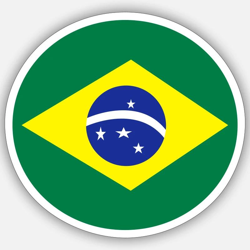 Brésil - Sticker taille S (10 x 10 cm) - blanc mat