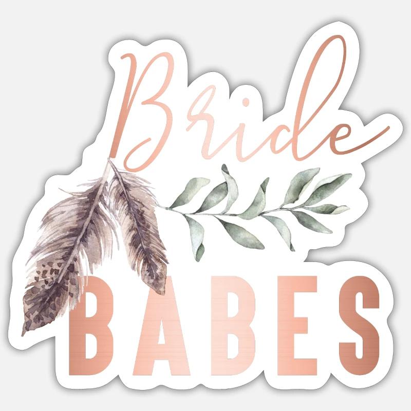 Boho Bride Babes Épouse Sticker taille S (10 x 10 cm)