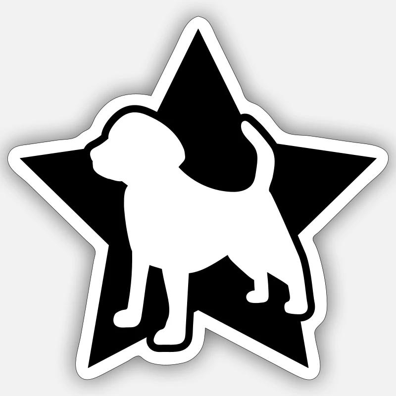 Beagle star icon - Sticker size S (10 x 10 cm) - white matte