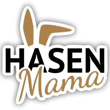 Hasen Mama Hasenohren - Sticker Größe S (10 x 10 cm) - Mattweiß - Vorne