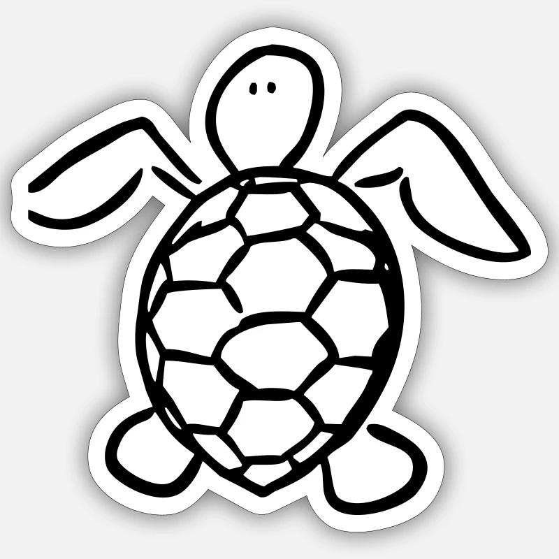 turtle - Sticker Größe S (10 x 10 cm) - Mattweiß