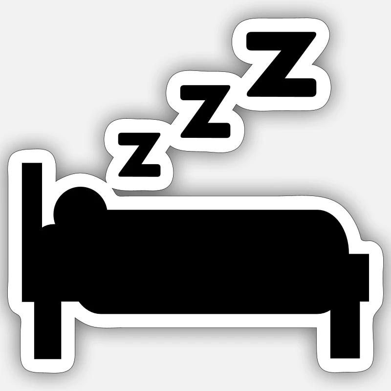 sommeil - Sticker taille S (10 x 10 cm) - blanc mat