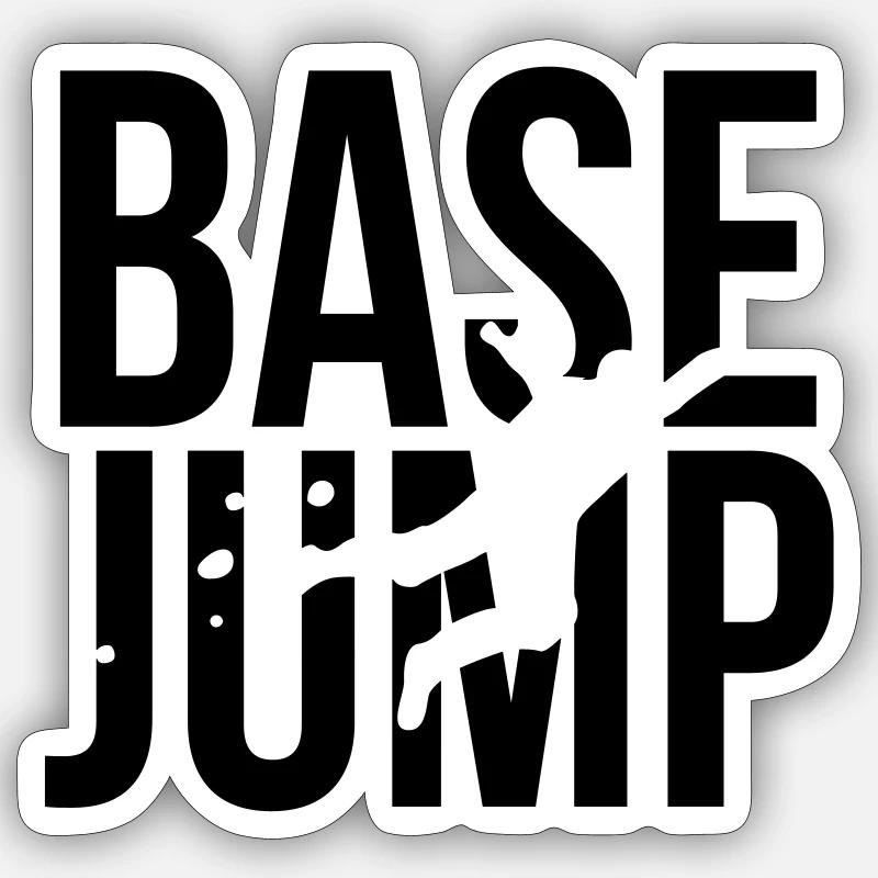 BASE jump - Sticker size S (10 x 10 cm) - white matte