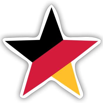 Fußball Deutschland WM Weltmeister Stern Sport - Sticker Größe S (10 x 10 cm) - Mattweiß - Vorne