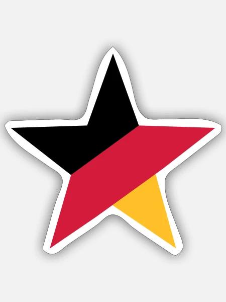 Fußball Deutschland WM Weltmeister Stern Sport - Sticker Größe S (10 x 10 cm) - Mattweiß