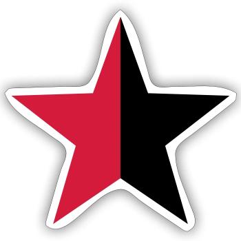 Anarchy Star Rebel Revolution Fight Left Red Black - Sticker size S (10 x 10 cm) - white matte - Front
