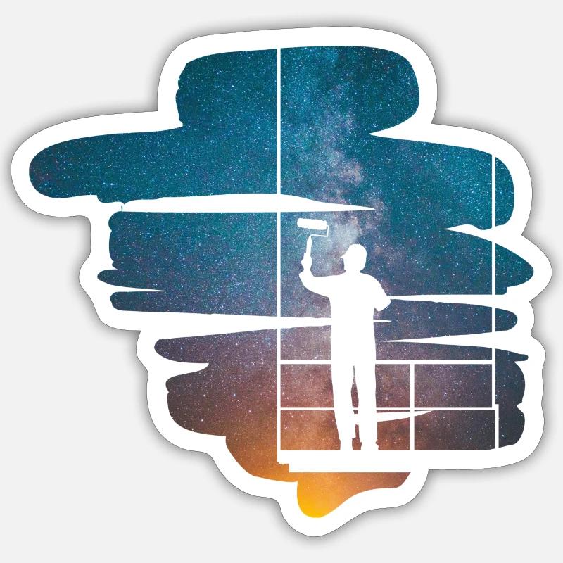 Maler - Sticker Größe S (10 x 10 cm) - Mattweiß