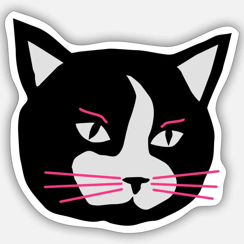Cat - Sticker Größe S (10 x 10 cm) - Mattweiß