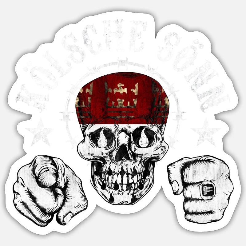 Kölsche Sönn Fight - Sticker Größe S (10 x 10 cm) - Mattweiß