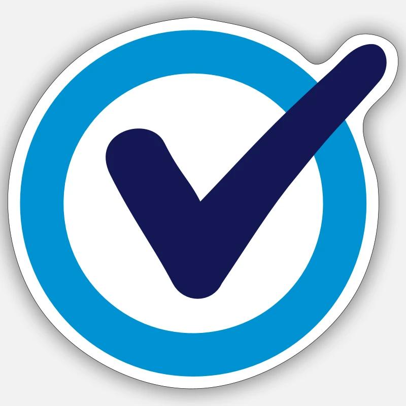 Check - Sticker size S (10 x 10 cm) - white matte