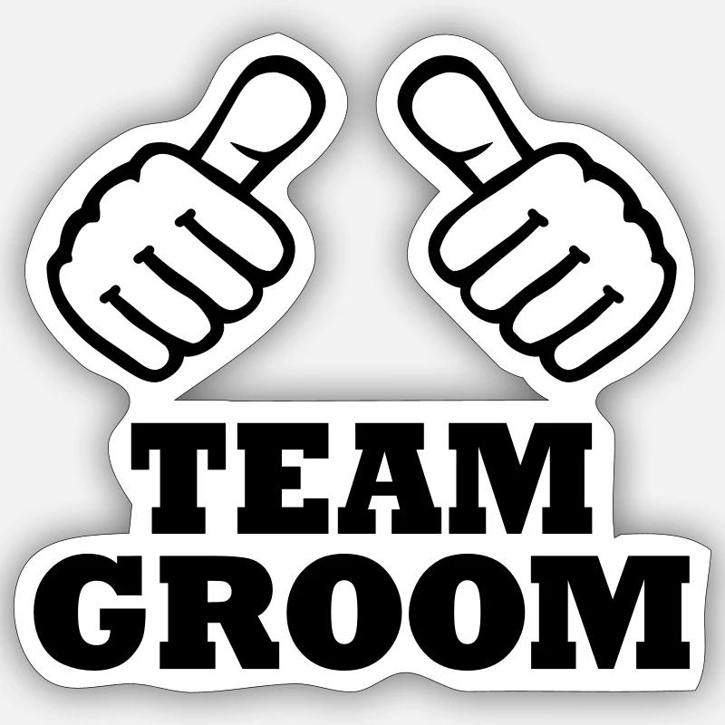 Team Groom - Sticker taille S (10 x 10 cm) - blanc mat