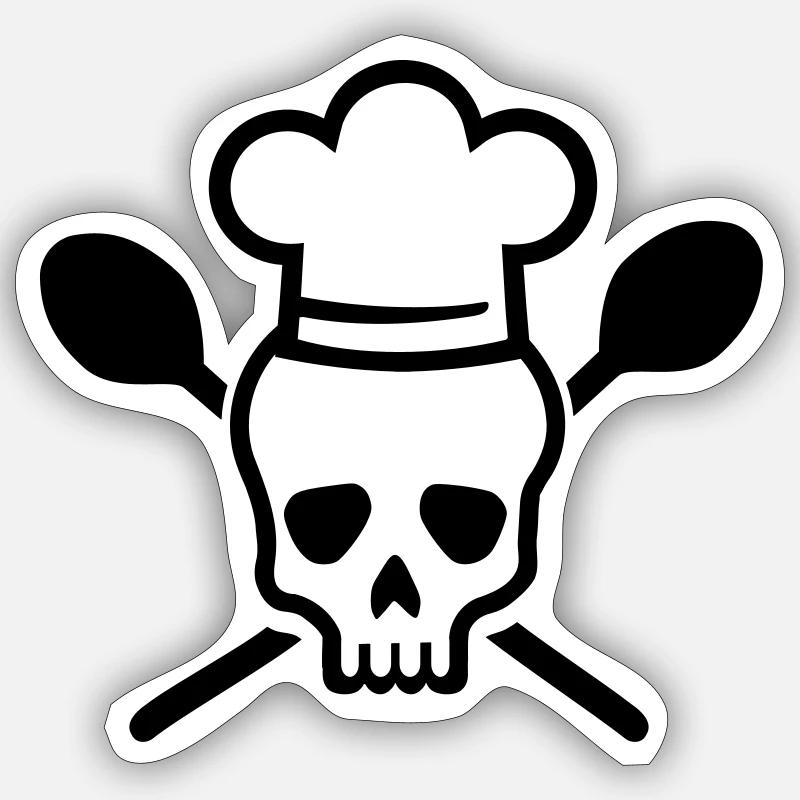 Cuisinier - Sticker taille S (10 x 10 cm) - blanc mat