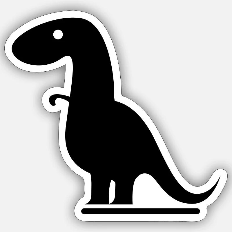 dinosaure - Sticker taille S (10 x 10 cm) - blanc mat
