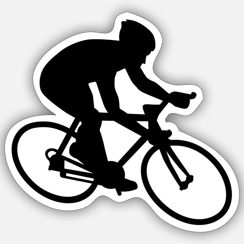 Fahrrad - Sticker Größe S (10 x 10 cm) - Mattweiß