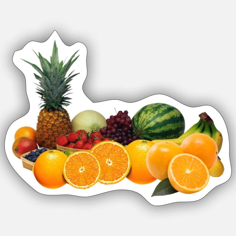 Fruits Obst Früchte Design - Sticker Größe S (10 x 10 cm) - Mattweiß