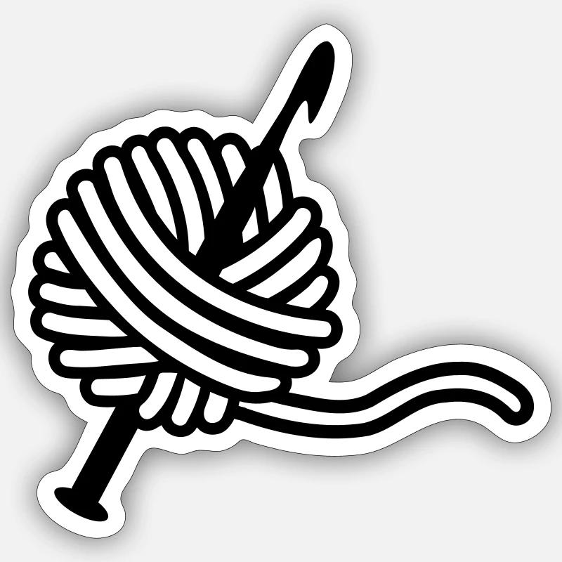 Häkeln - Sticker Größe S (10 x 10 cm) - Mattweiß