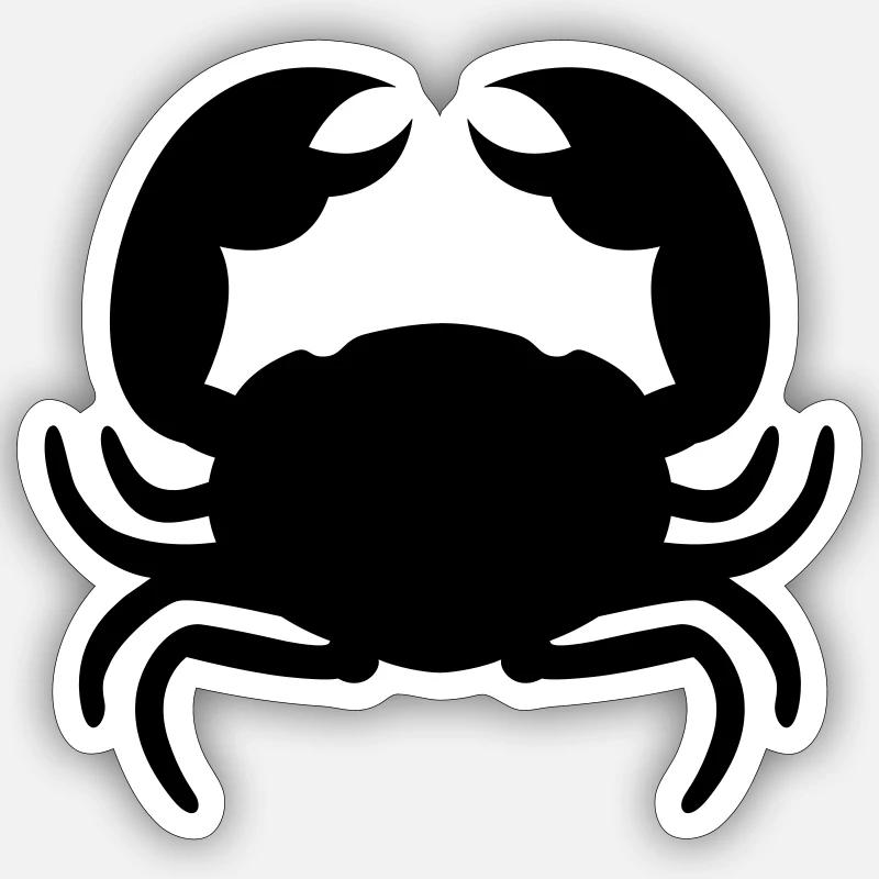 crabe - Sticker taille S (10 x 10 cm) - blanc mat