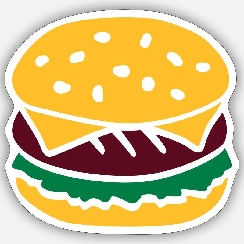 Burger - Sticker size S (10 x 10 cm) - white matte