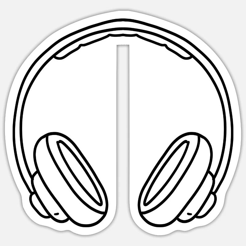 Kopfhörer - Sticker Größe S (10 x 10 cm) - Mattweiß