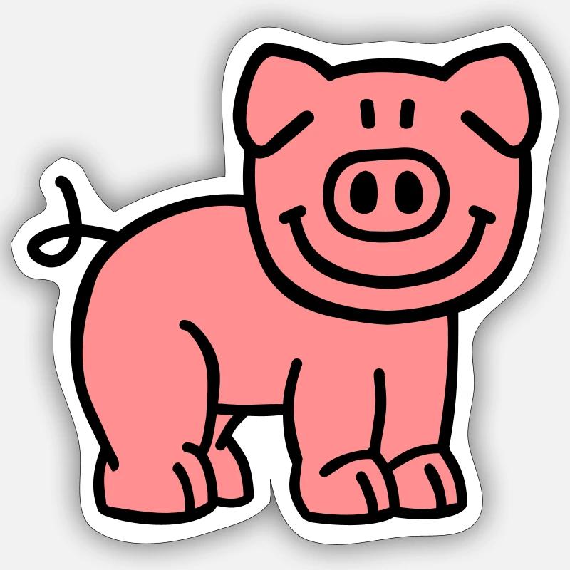 Cochon - Sticker taille S (10 x 10 cm) - blanc mat
