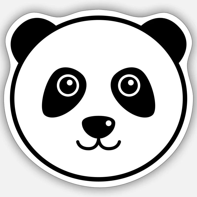 panda - Sticker taille S (10 x 10 cm) - blanc mat