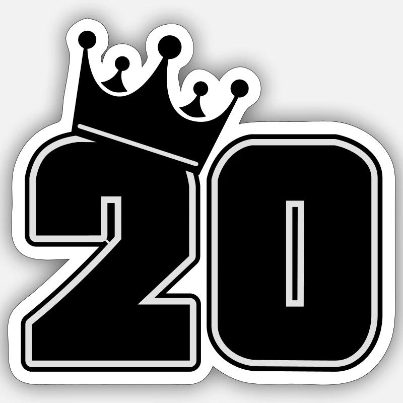 20 - Sticker Größe S (10 x 10 cm) - Mattweiß