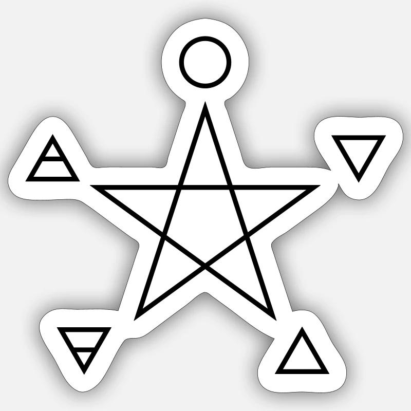 Pentagram, elements, spirit, magic symbol - Sticker size S (10 x 10 cm) - white matte
