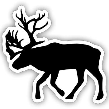 caribou - rentier - ren - weihnachten - Sticker Größe S (10 x 10 cm) - Mattweiß - Vorne