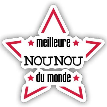 Meilleur Nounou / Nourrice / Bébé / Enfant / Baby - Sticker taille S (10 x 10 cm) - blanc mat - Devant