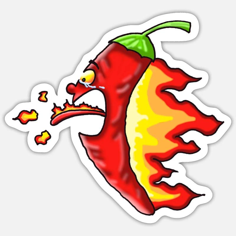Chilli - Sticker taille S (10 x 10 cm) - blanc mat