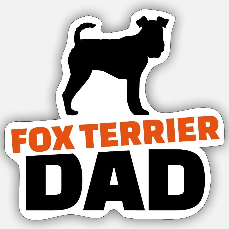 Fox terrier Dad Sticker size S (10 x 10 cm)