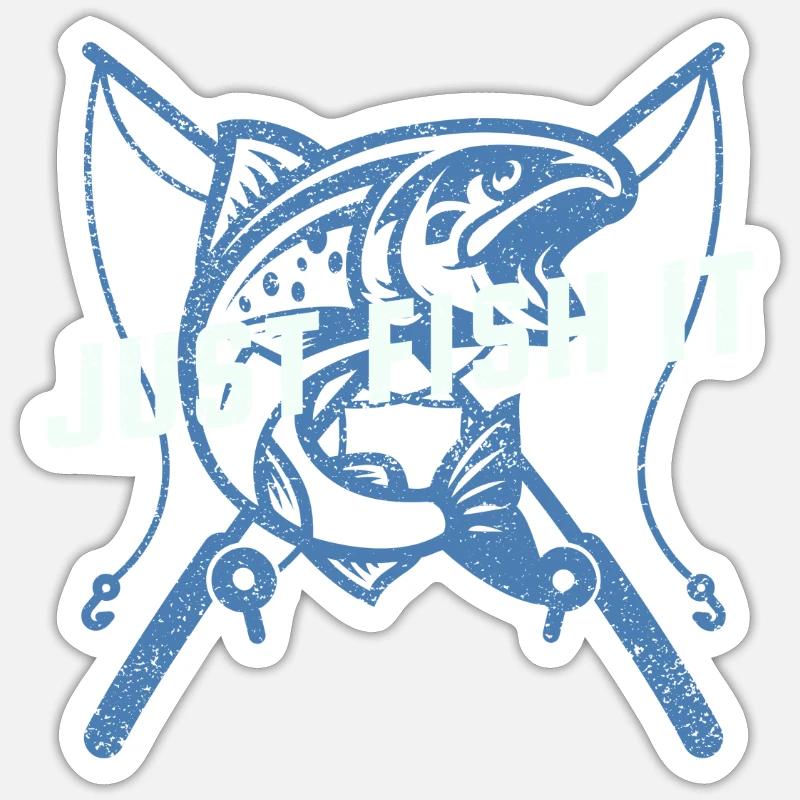 Pêcheur pêcheur - Sticker taille S (10 x 10 cm) - blanc mat