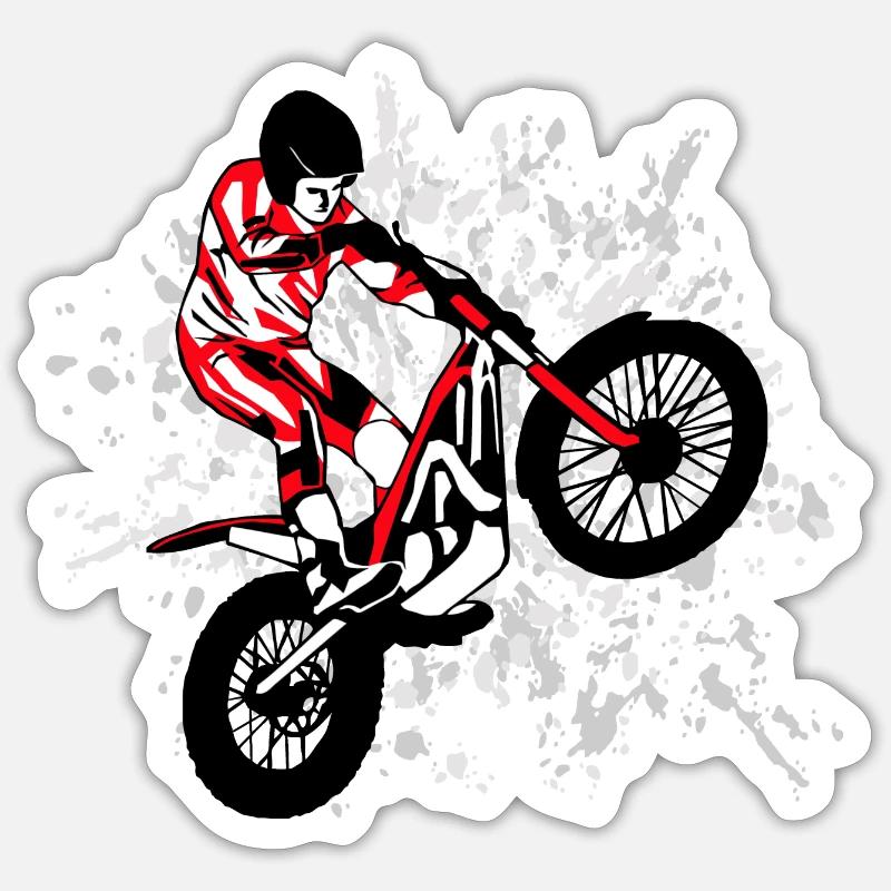 Trial Racing - Sticker formato S (10 x 10 cm) - bianco opaco