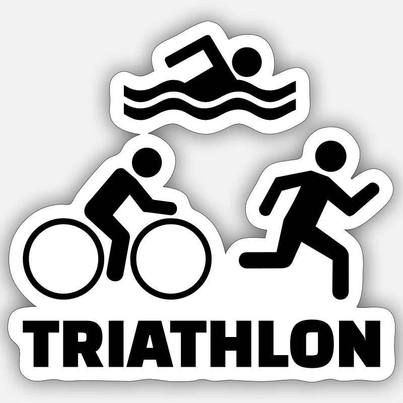 Triathlon - Sticker Größe S (10 x 10 cm) - Mattweiß