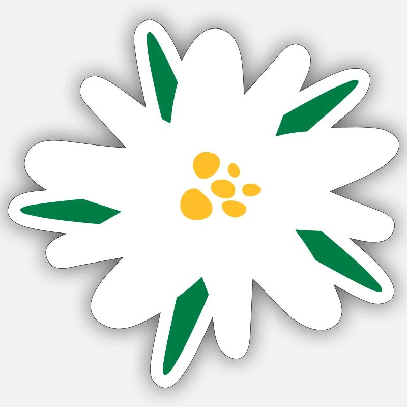 Edelweiss - Sticker taille S (10 x 10 cm) - blanc mat