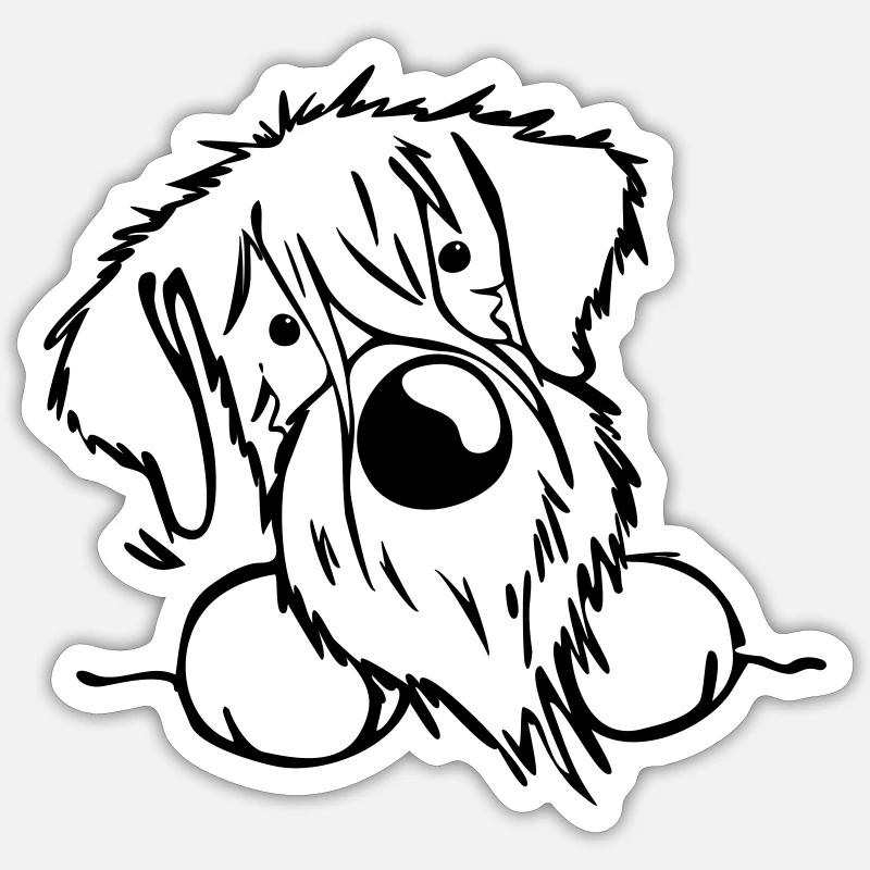 Schnauzer - Sticker taille S (10 x 10 cm) - blanc mat