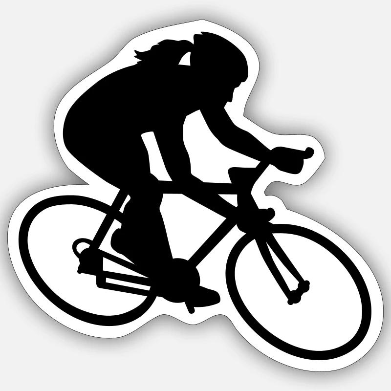 Radfahren - Sticker Größe S (10 x 10 cm) - Mattweiß